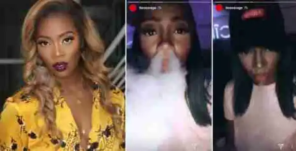 Tiwa Savage Seen Smoking 